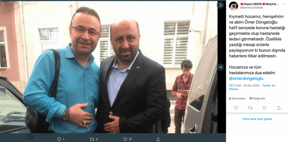 Ünlü ilahiyatçı koronavirüse yakalandı