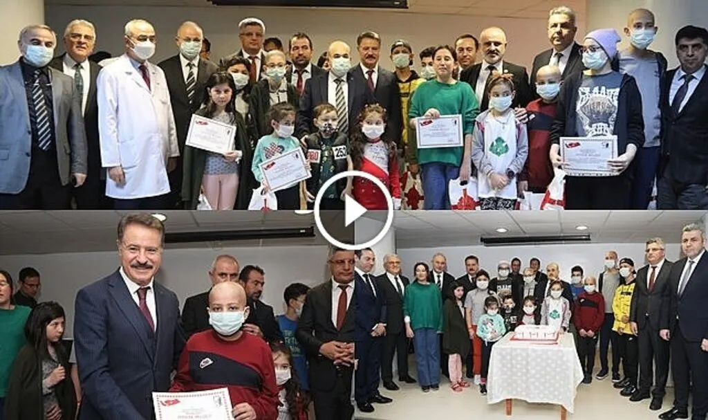 OMÜ Çocuk Hastanesi'nde karne heyecanı 