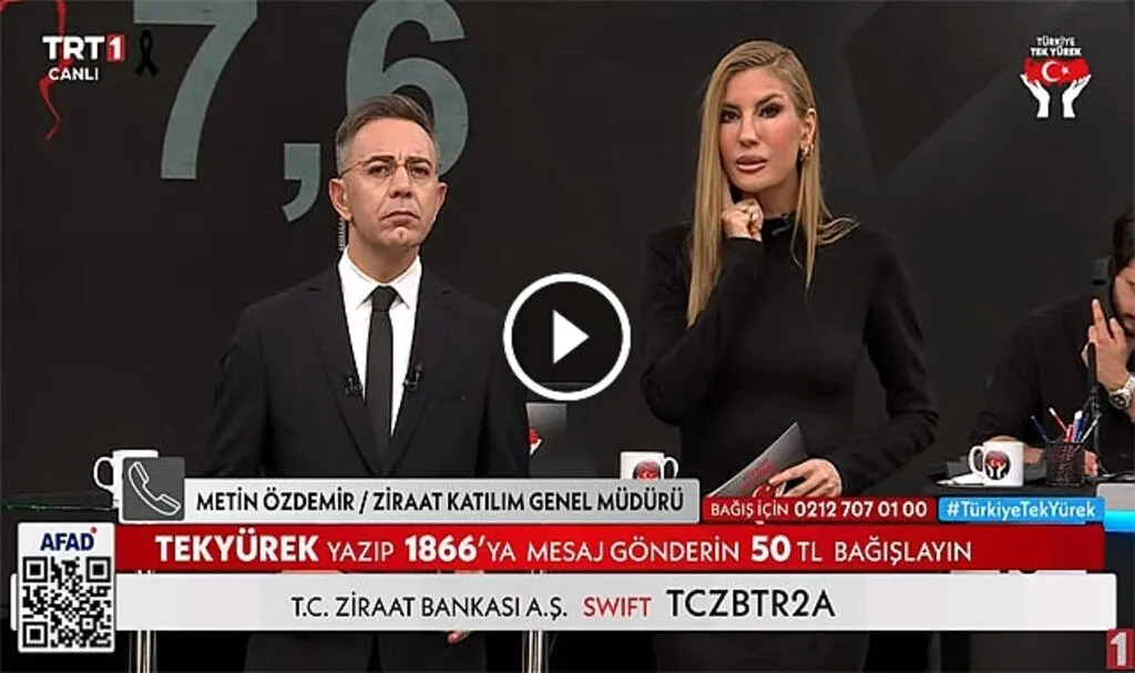 Türkiye tek yürek yardım kampanyası canlı yayını 