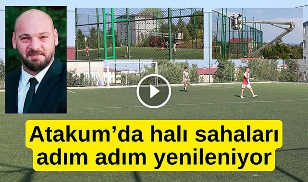 Atakum Belediyesi halı sahaları yeniliyor