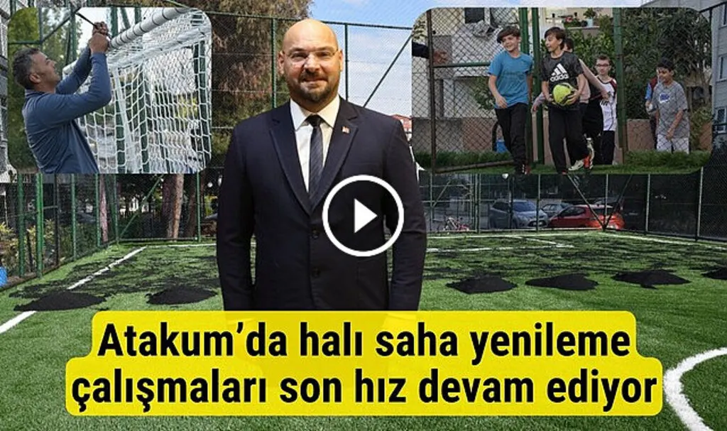 Atakum Belediyesi ilçedeki halı sahaları yeniliyor 