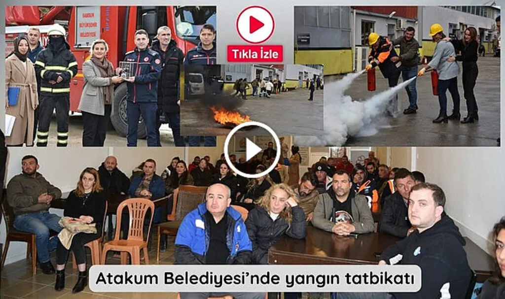 Atakum Belediyesi'nde yangın tatbikatı