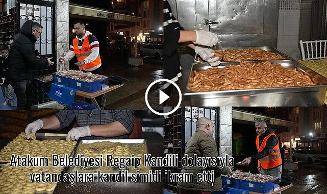 Atakum Belediyesi Regaip Kandili dolayısıyla vatandaşlara kandil simidi ikram etti
