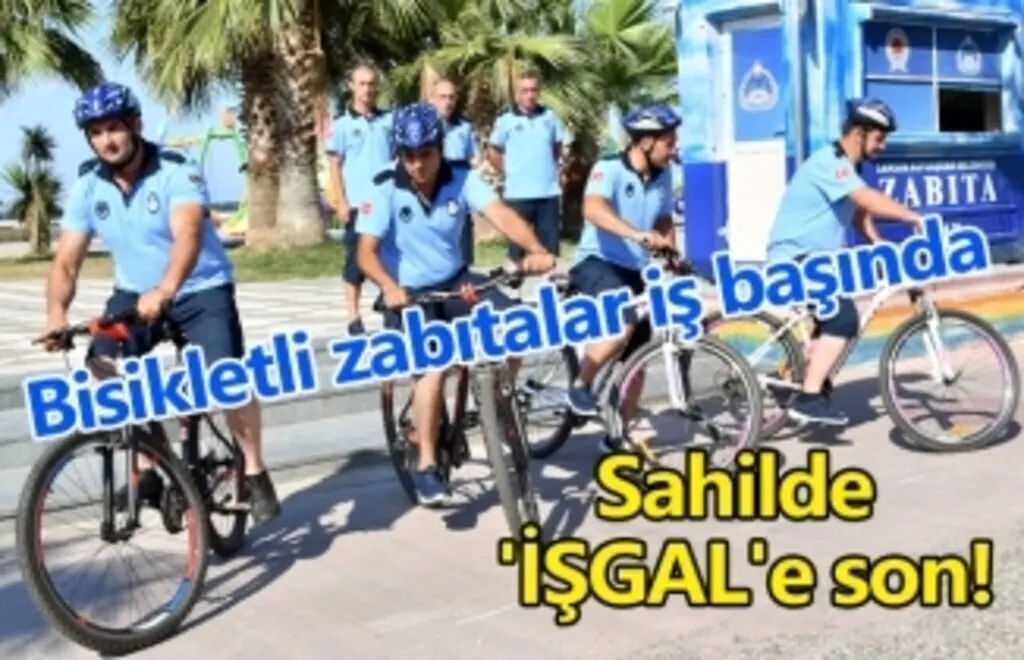 Samsun da bisikletli zabıtalar iş başında
