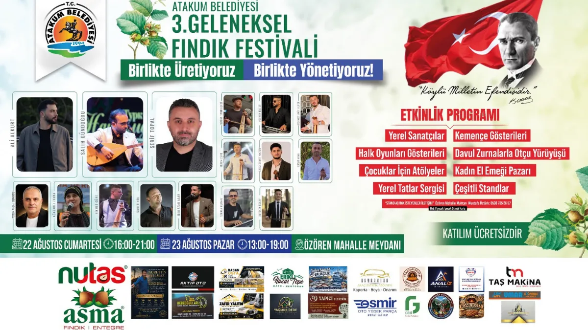 Atakum Belediyesi Geleneksel Fındık Festivali başlıyor
