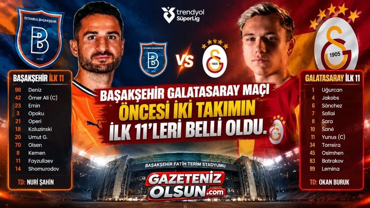Başakşehir Galatasaray Maçı İlk 11’ler Açıklandı! İşte Kadrolar