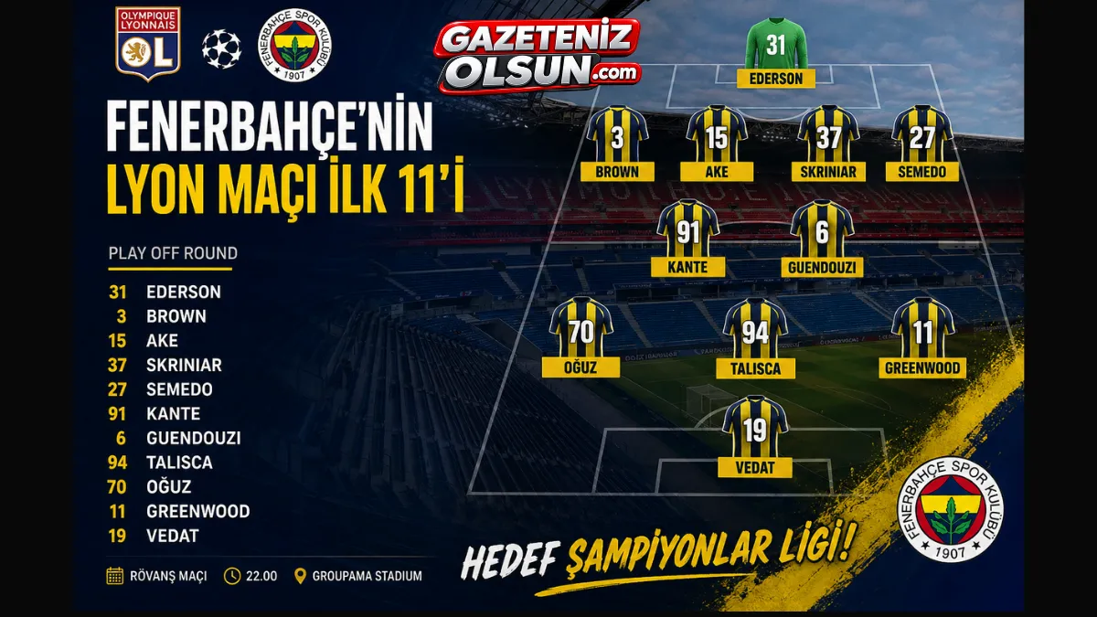 Fenerbahçe’nin Lyon Maçı İlk 11’i Belli Oldu! İşte Sahaya Çıkacak Kadro
