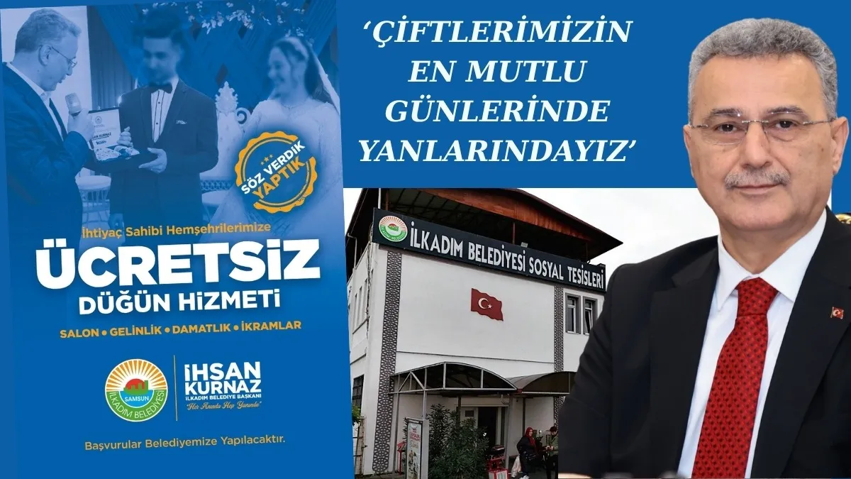 İlkadım Belediyesi ücretsiz düğün hizmetiyle 170 yeni yuva