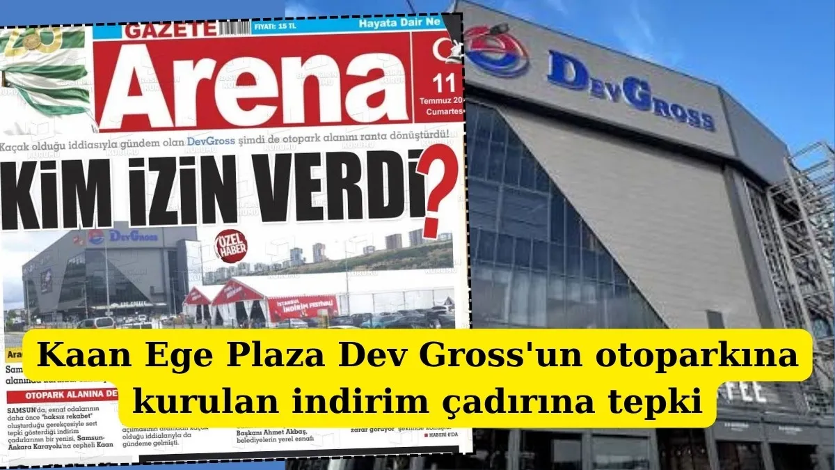 Kaan Ege Plaza DevGross'un otoparkına kurulan indirim çadırına tepki