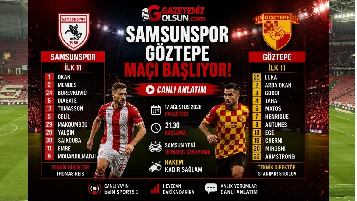 Samsunspor Göztepe Maçı Canlı anlatım İlk 11’ler