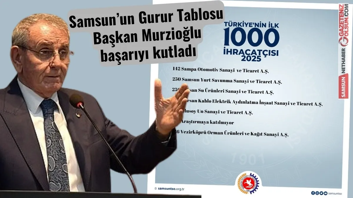 Türkiye’nin en büyük 1000 ihracatçı firması arasında 7 Samsunlu Firma
