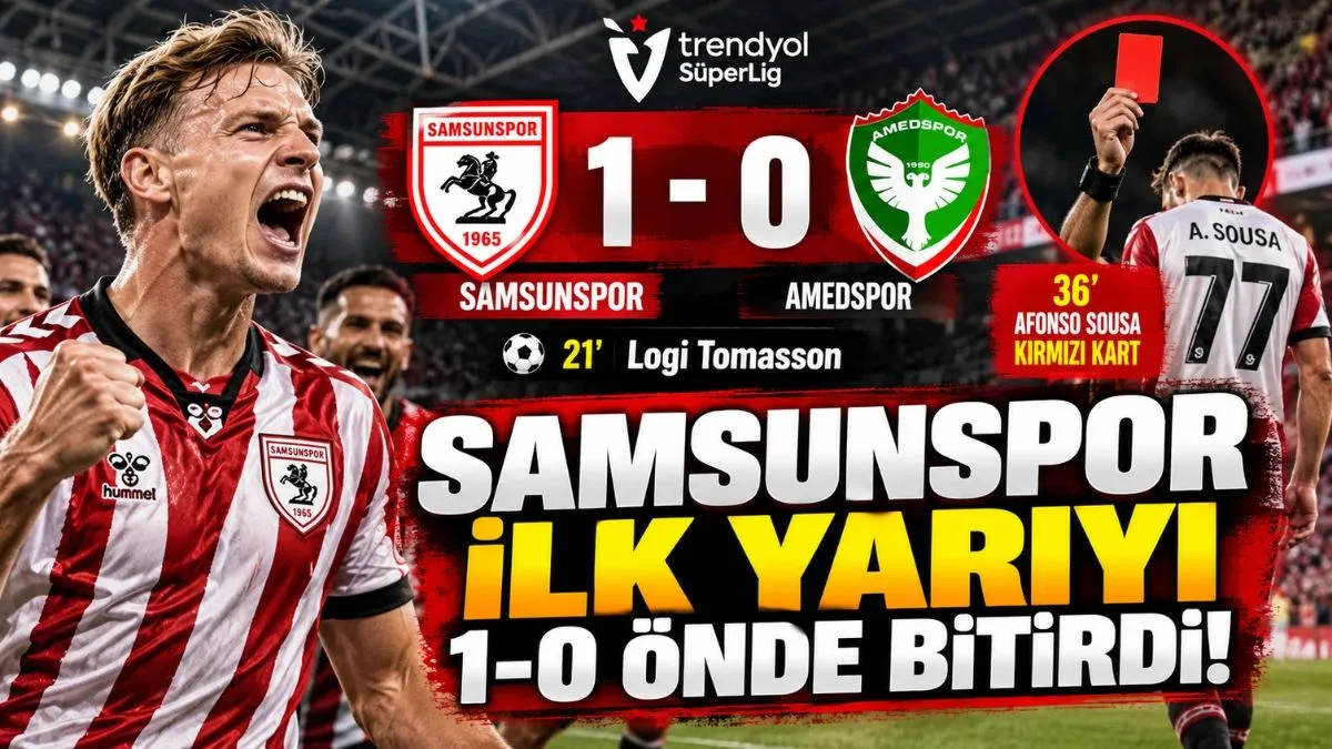 Samsunspor 1-0 Önde, Sousa Kırmızı Kartla Oyun Dışında!