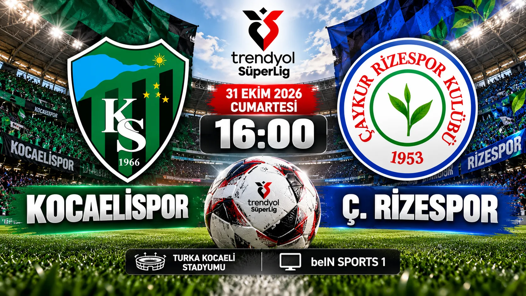 Kocaelispor Rizespor Maçı Bugün Saat Kaçta? Kocaelispor Rizespor Muhtemel 11’ler