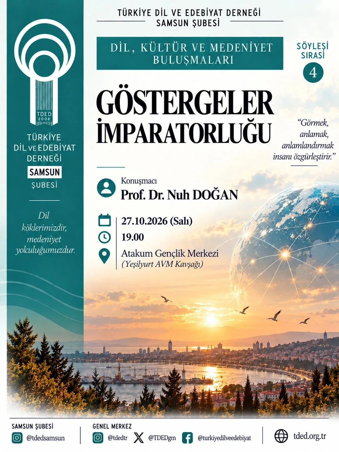 Prof. Dr. Nuh Doğan Samsun’da 'Göstergeler İmparatorluğu'nu Anlatacak